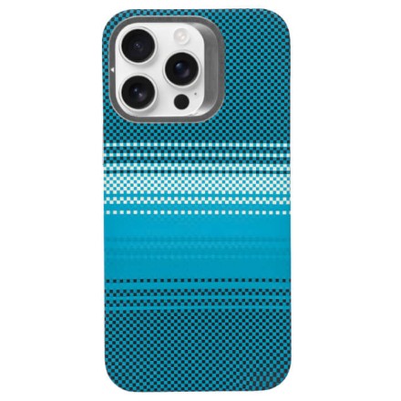 Чехол накладка для iPhone 16 Pro Max Gurdini Carbon Design с Magsafe (Moon Rising Blue)